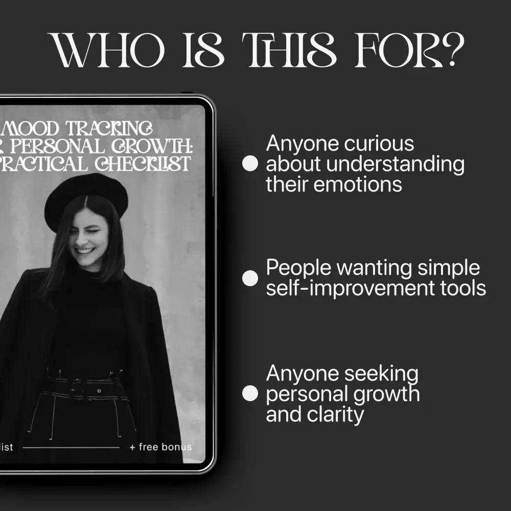 Mood Tracking for Personal Growth | Digital Checklist for Emotional Awareness, Self-Reflection, and Habit Building