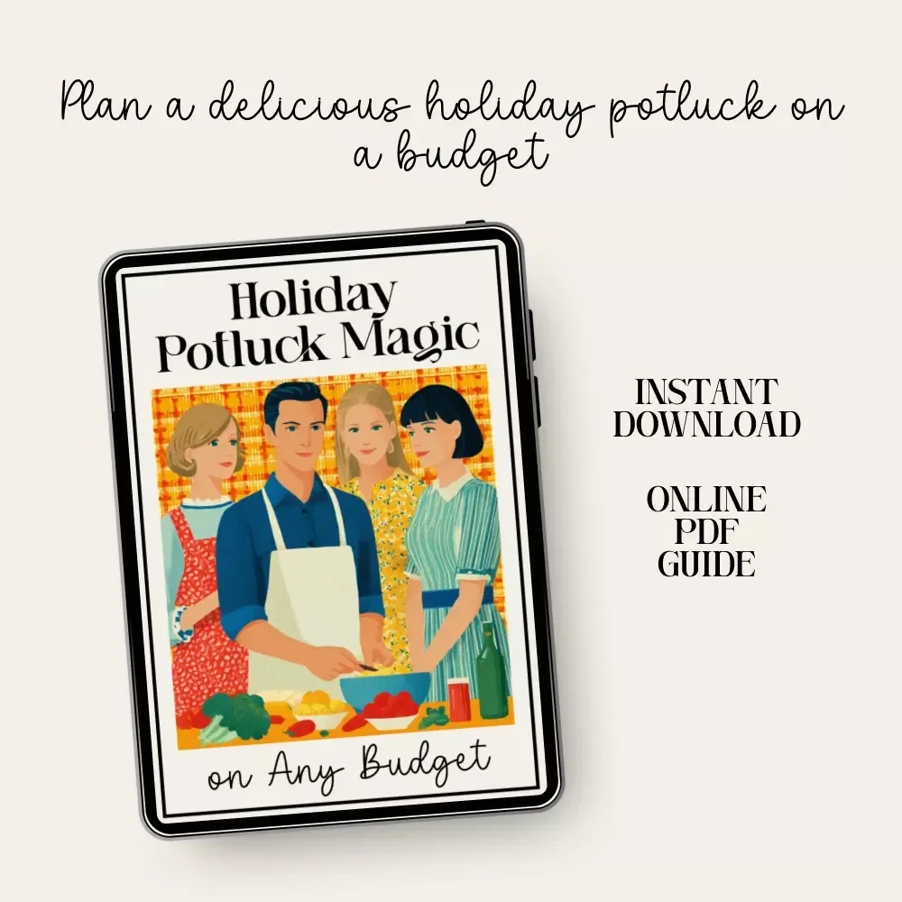 Holiday Potluck Magic on Any Budget | how to build a budget-friendly holiday potluck menu eBook | Stress-Free Hosting Guide & Party Planning Printable Download