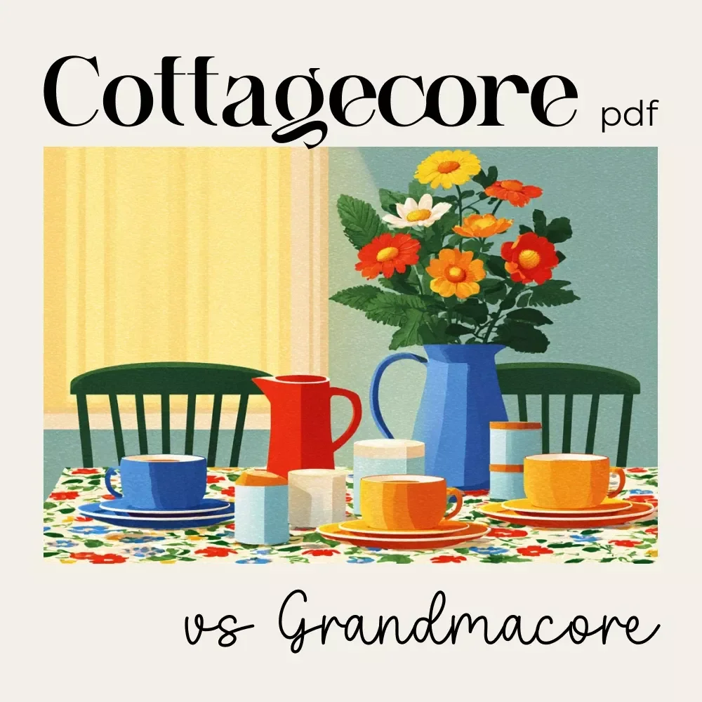 A Pocket Checklist for Spotting Cottagecore vs Grandmacore | Printable Aesthetic Style Guide | Cottagecore vs Grandmacore Cheat Sheet for Quick Visual ID