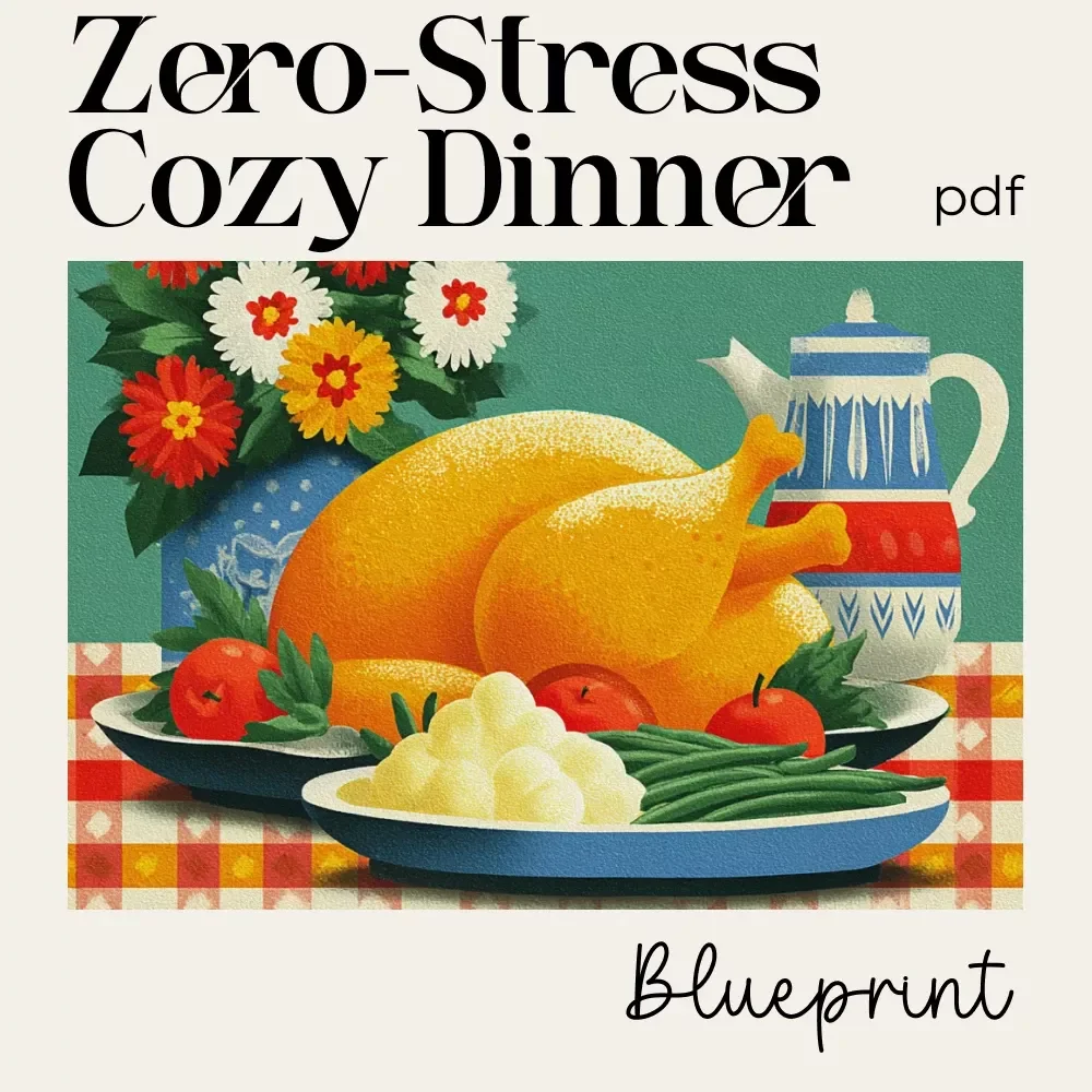 The Zero-Stress Cozy Dinner Blueprint | Cozy Dinner Guide Printable | Stress-Free Meal Planning eBook | Family Connection Checklist | Digital Download