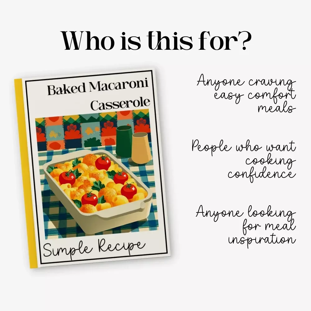 Simple Baked Macaroni Casserole Recipe – Easy Homemade Comfort Food Guide, Step-by-Step Cheesy Casserole Dinner, Family-Friendly Digital Download, Simple Baked Macaroni Casserole Recipe