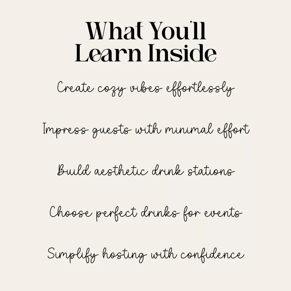 Drinks That Make Gatherings Feel Magical | Winter Hosting Ebook | what warm drinks to offer for winter gatherings | Cozy Party Drink Guide