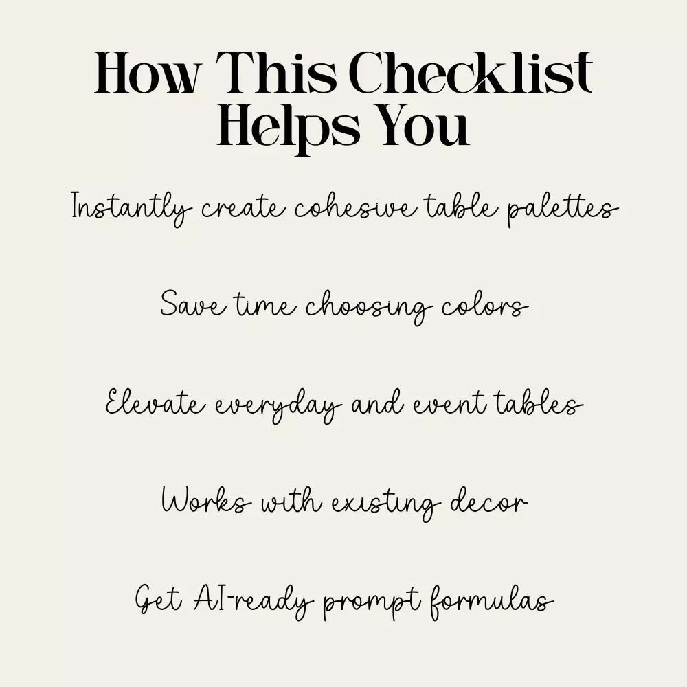Warm-Mood Palette Prompts for Table-Setting Magic | Cozy Dining Color Checklist | how to ask ai to suggest color palettes for cozy table settings | Digital Download