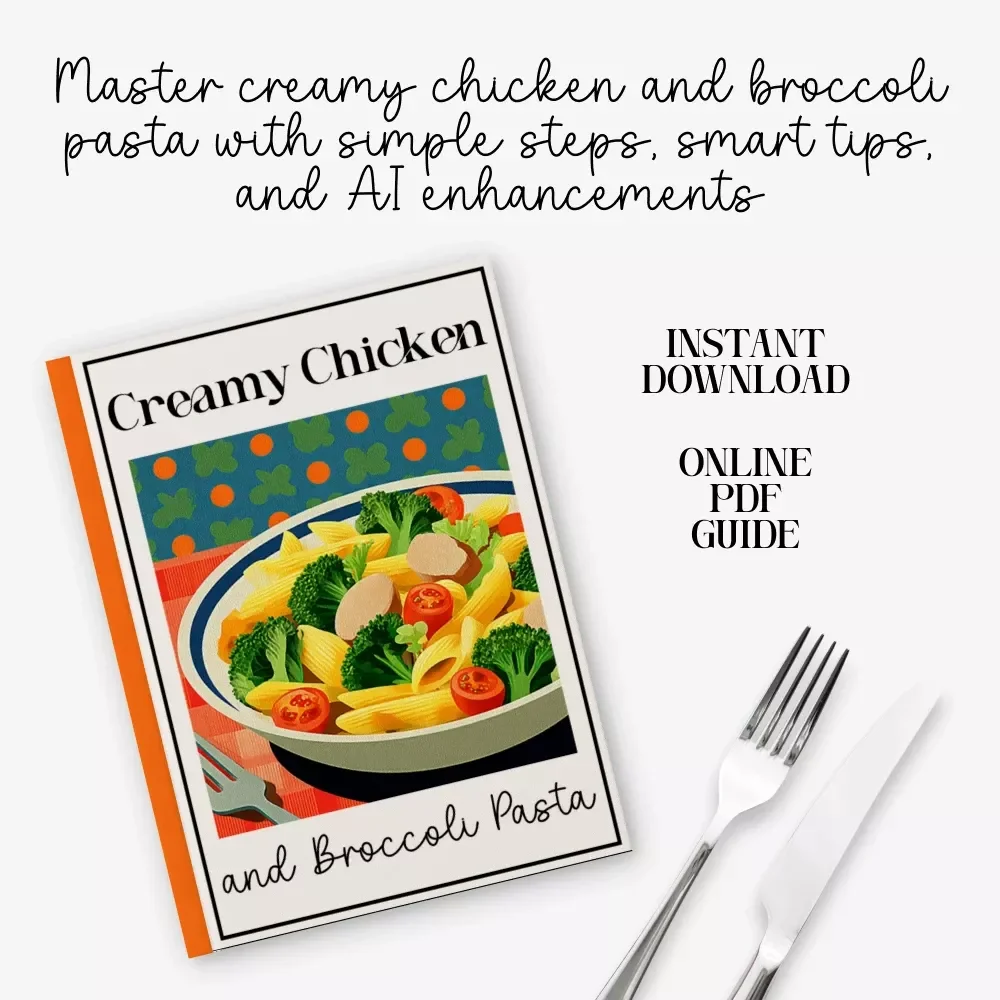Creamy Chicken and Broccoli Pasta | Ultimate Guide + creamy chicken and broccoli pasta recipe | Easy Weeknight Dinner, Family Meal, Comfort Food Digital Download