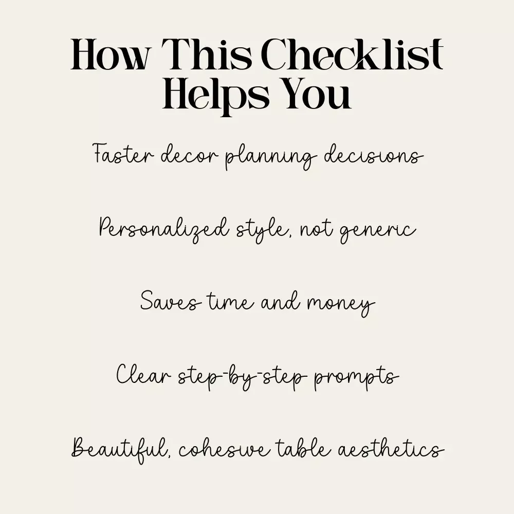 Getting AI to Dream Up Décor That Feels Like You – Cozy Table Styling Checklist | how to have ai generate cozy table decor ideas based on your style | Digital Download
