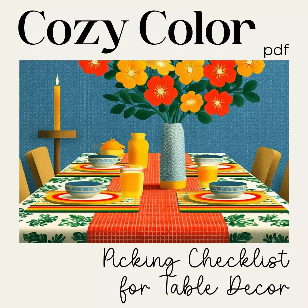 Cozy Color Picking Checklist for Warm, Welcoming Table Decor | Printable Color Palette Guide for Table Styling, Dining Aesthetic Planner, Neutral & Warm Tone Decor Helper