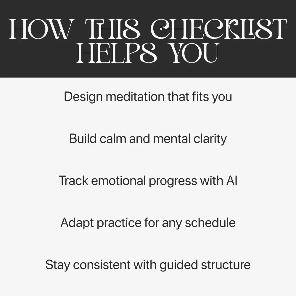 AI-Powered Meditation Plan | Checklist for How to Use AI to Create a Personal Meditation Plan | Printable & Digital Self-Care Tool