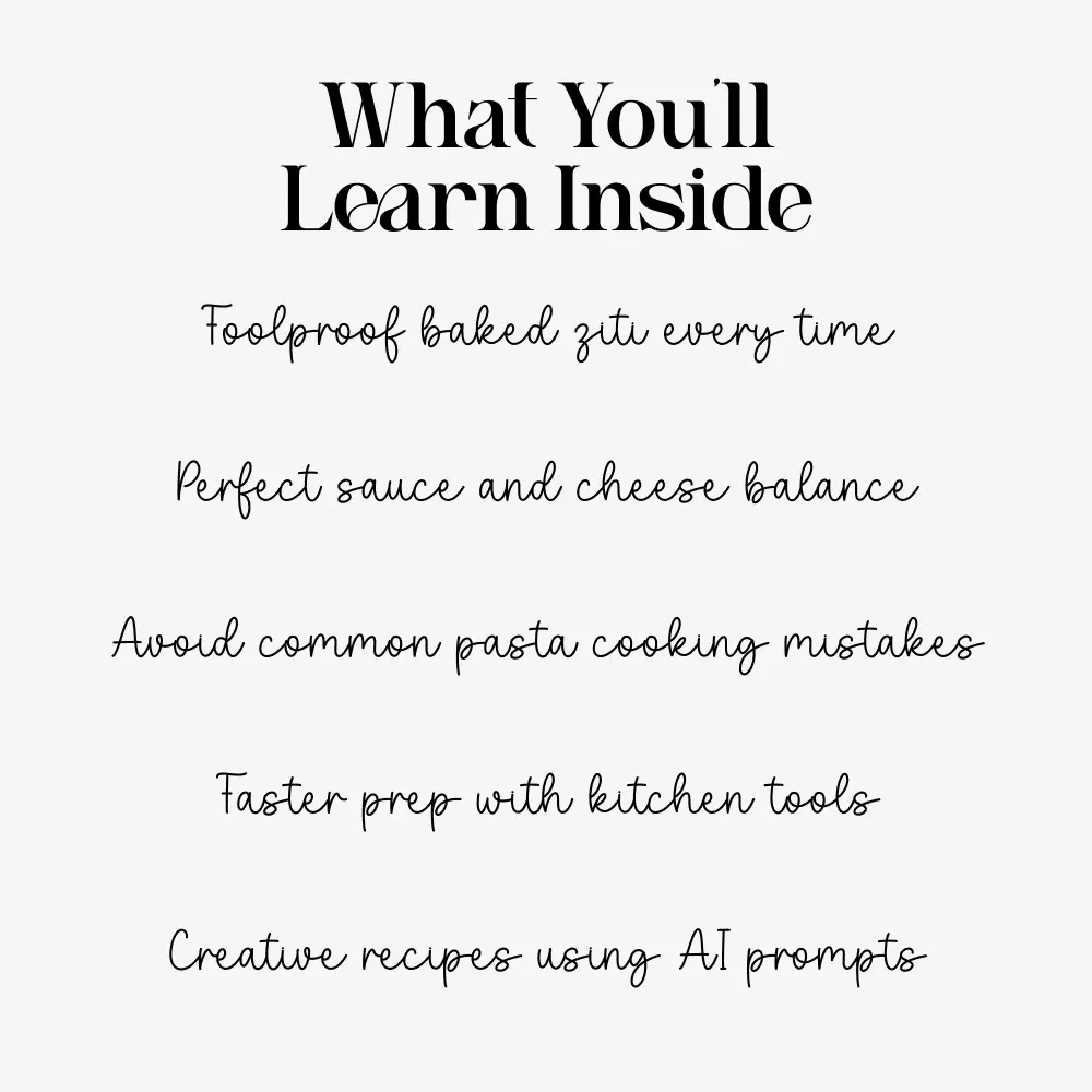 Mastering Baked Ziti – Ultimate baked ziti recipe Guide, Easy Oven Pasta Bake eBook, Family Dinner & Meal Prep Cookbook PDF
