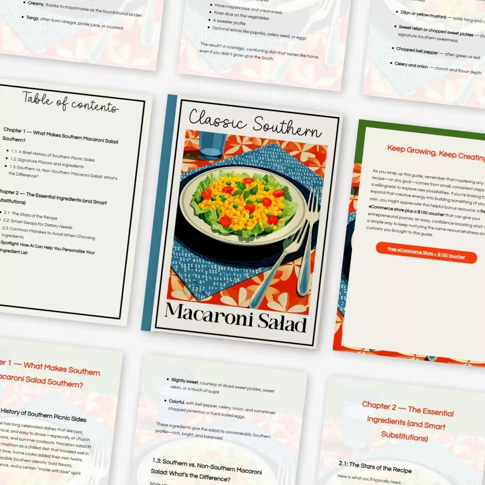 Classic Southern Macaroni Salad — Printable Guide, Instant Download | Classic Southern Macaroni Salad Recipe eBook & Step-by-Step Cooking Companion