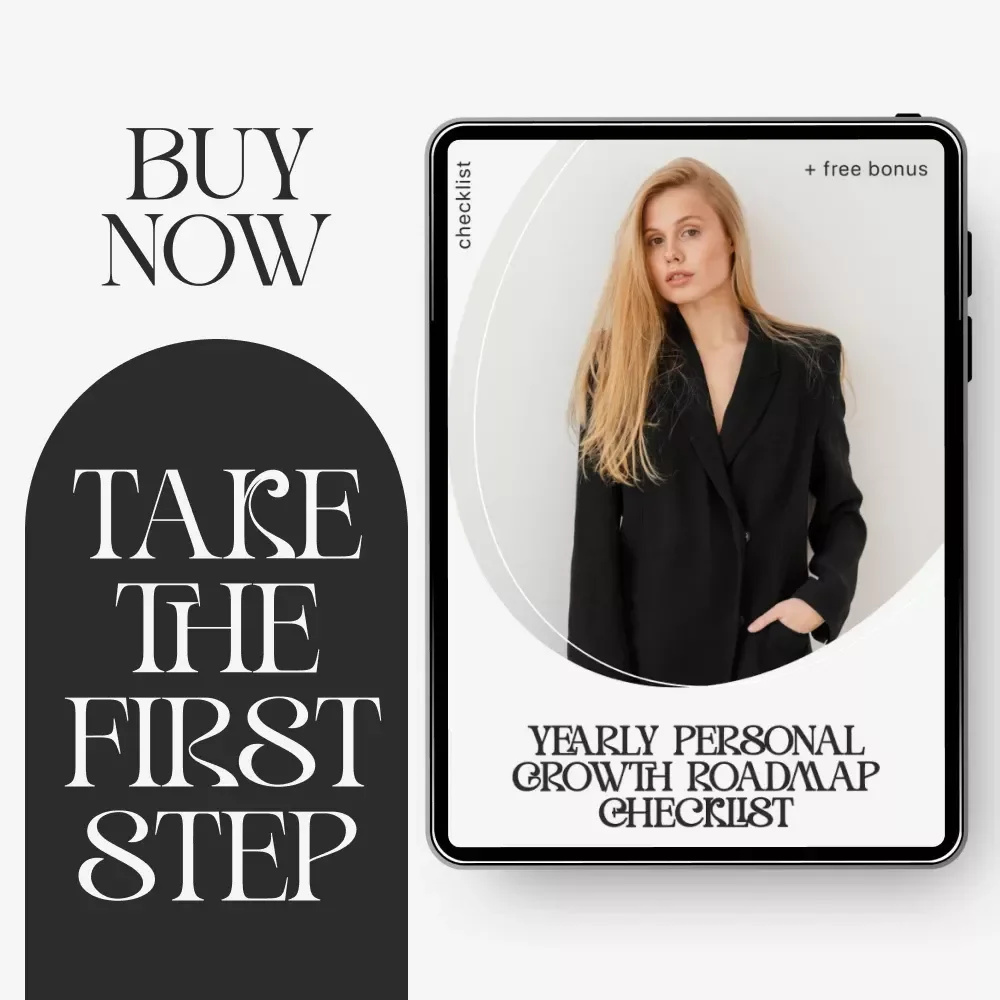 Yearly Personal Growth Roadmap Checklist | Printable Digital Planner & Goal Tracker | yearly personal growth roadmap Guide