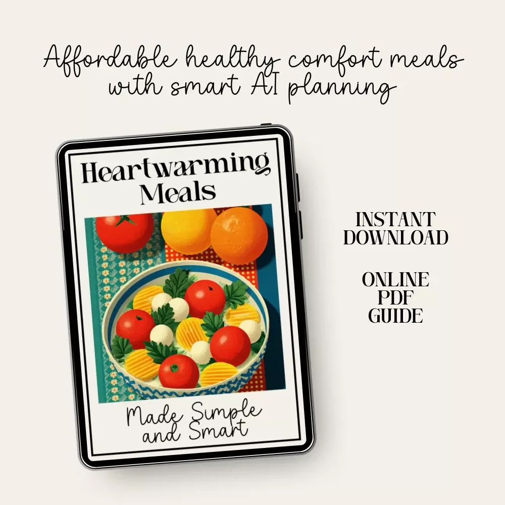 Heartwarming Meals Made Simple and Smart – Budget Cooking Guide, Healthy Comfort Food Ideas on a Budget, Smart Meal Planning with AI, Printable Digital Download