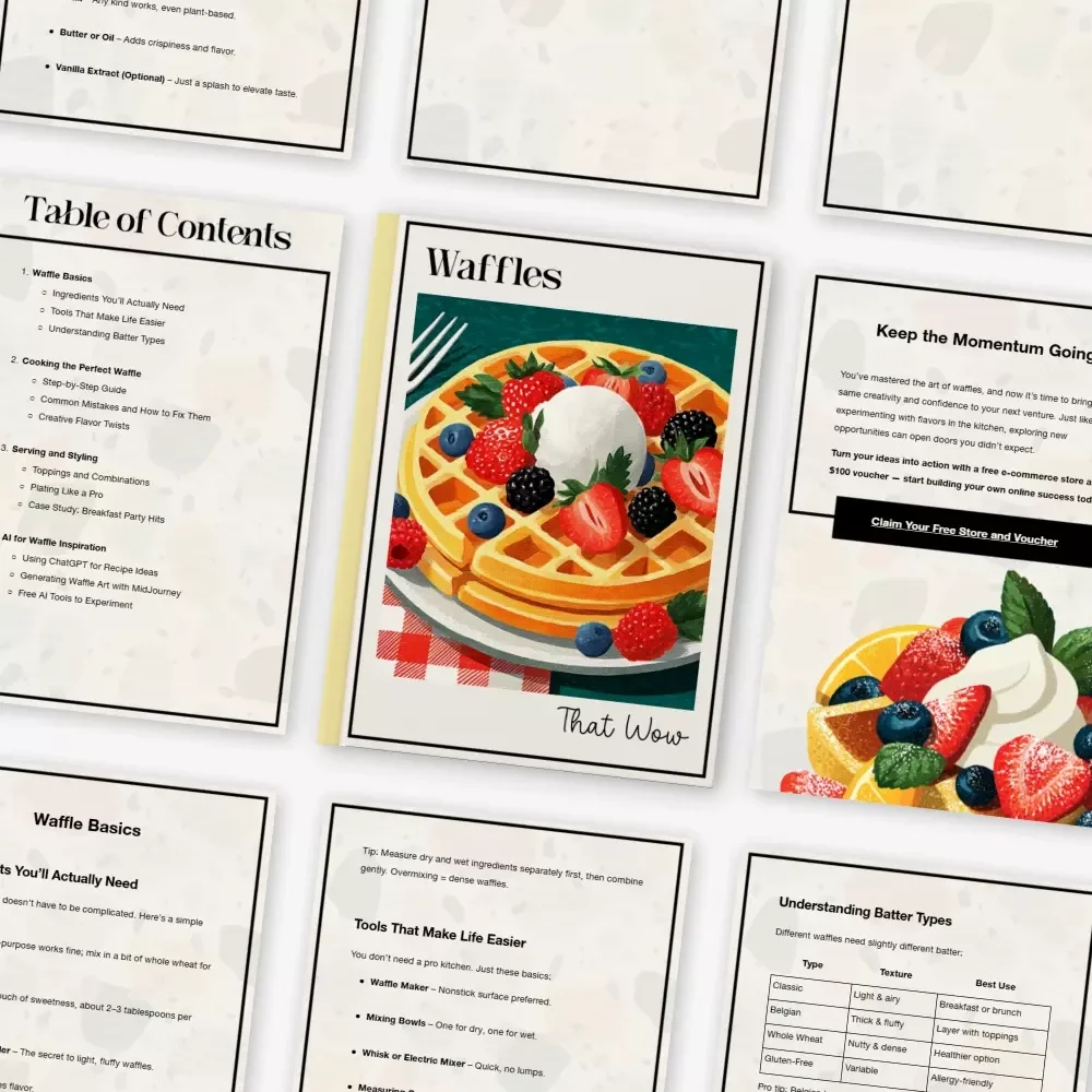 Waffles That Wow | Ultimate waffles recipe Guide + Creative Toppings, Styling & AI Waffle Art