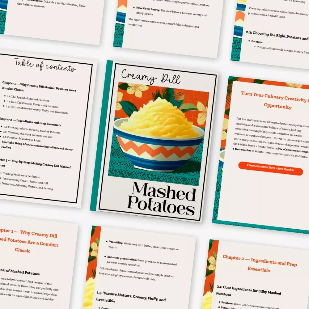Creamy Dill Mashed Potatoes | How to Make Creamy Dill Mashed Potatoes Guide | Easy Comfort Food Recipe eBook for Home Cooks