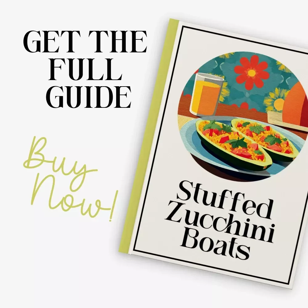 Stuffed Zucchini Boats | Printable Recipe Guide for Beginners | stuffed zucchini boats recipe | Easy Digital Download Cookbook-Style How-To