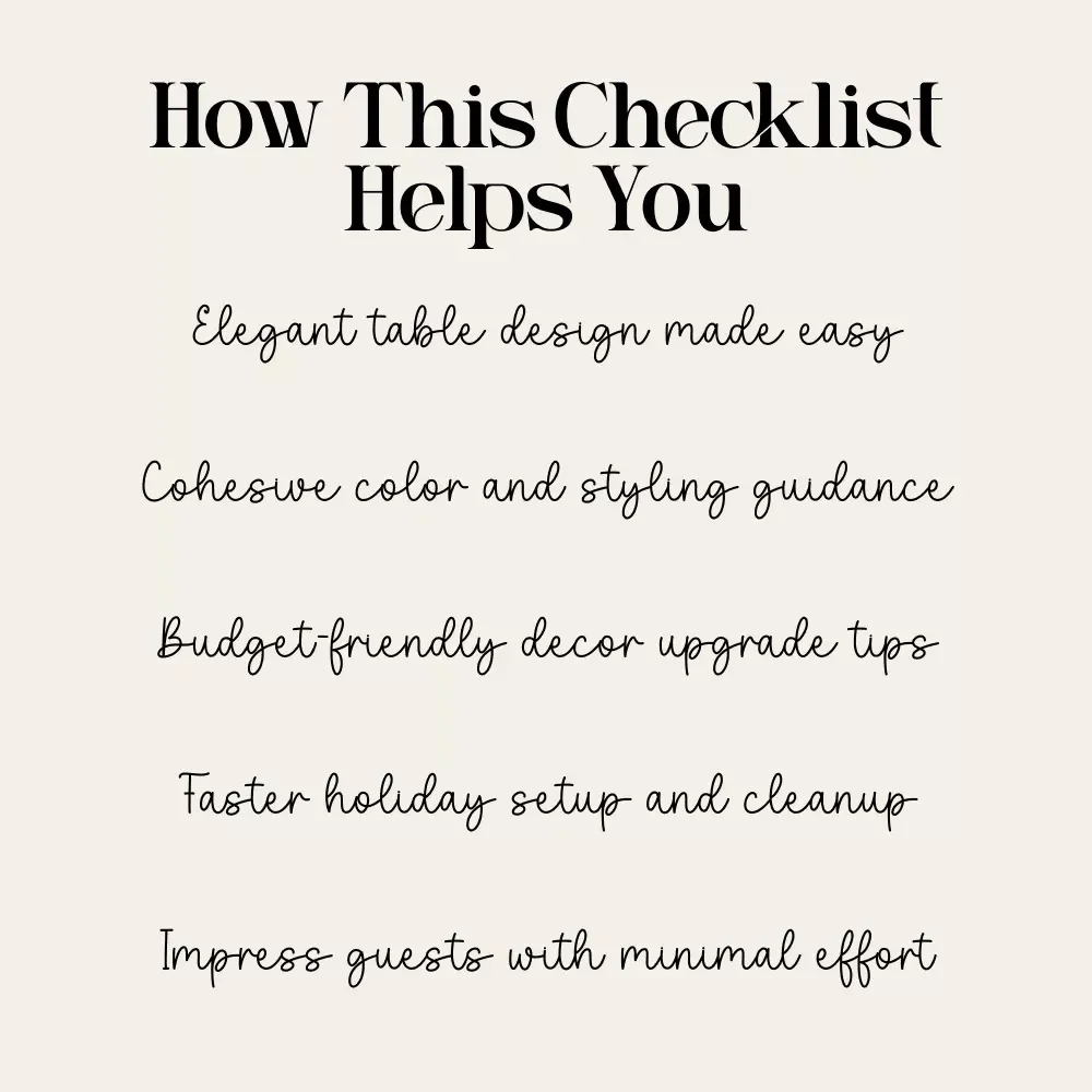 Festive Table Magic – Christmas Table Decorations Checklist | Holiday Tablescape Planner | Instant Download