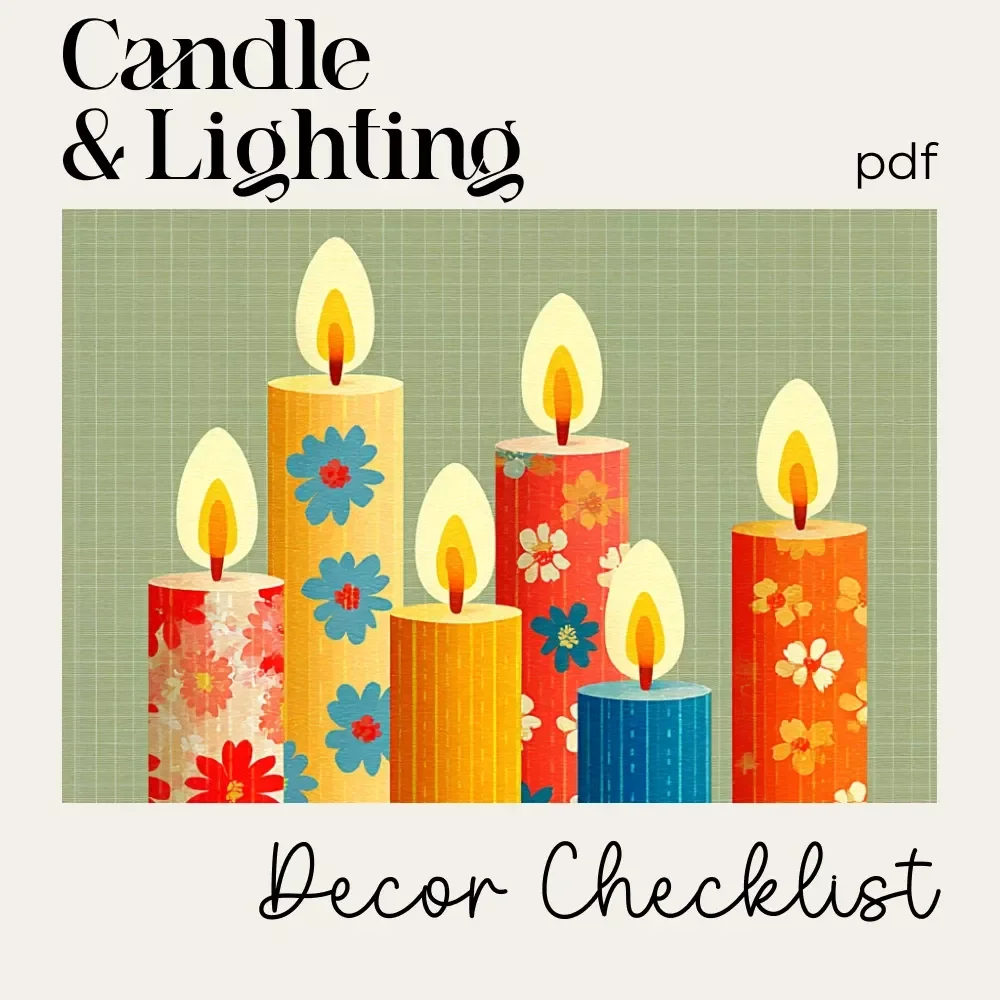 Candle & Lighting Décor Checklist | Tips for Candle and Lighting Decor, Digital Guide for Cozy, Romantic, and Magical Home Lighting