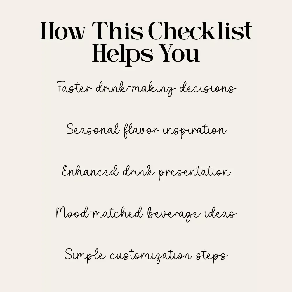 Seasonal Drink Matchmaker Checklist | Printable Drink Pairing Guide for Every Climate | tips for matching drinks to the season | Seasonal Flavor & Beverage Inspiration