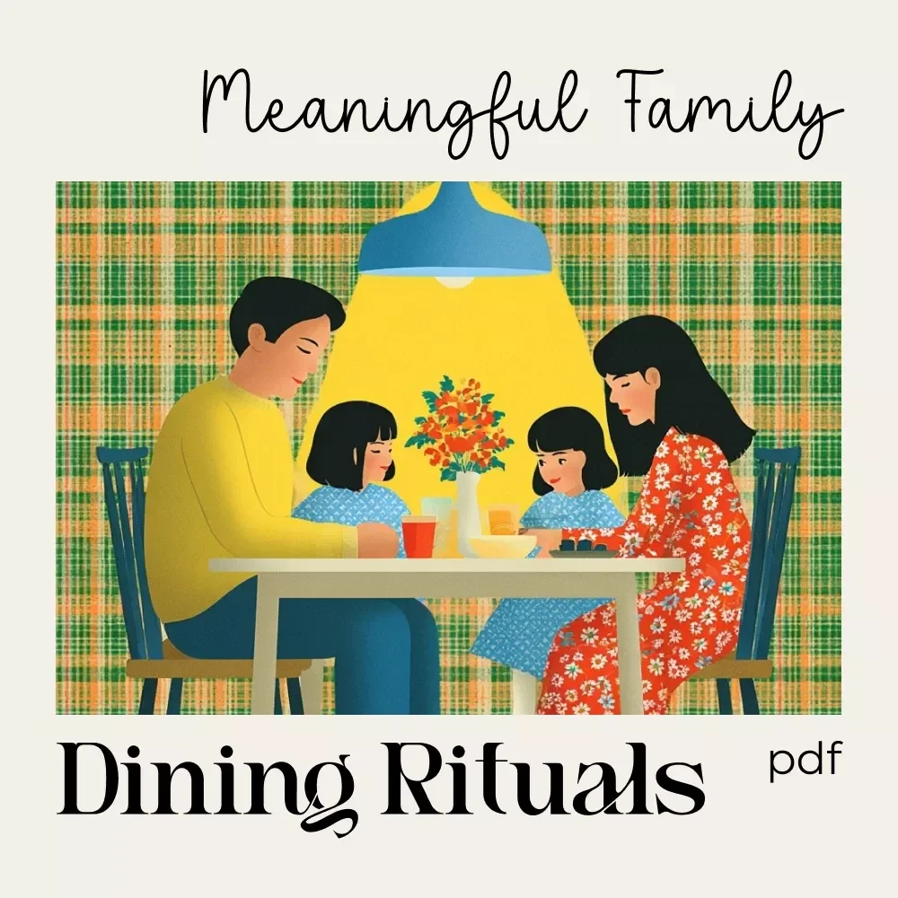 A Modern Guide to Meaningful Family Dining Rituals | Digital eBook on How to Make Family Dining Rituals, Conversation Starters & Connection Tips