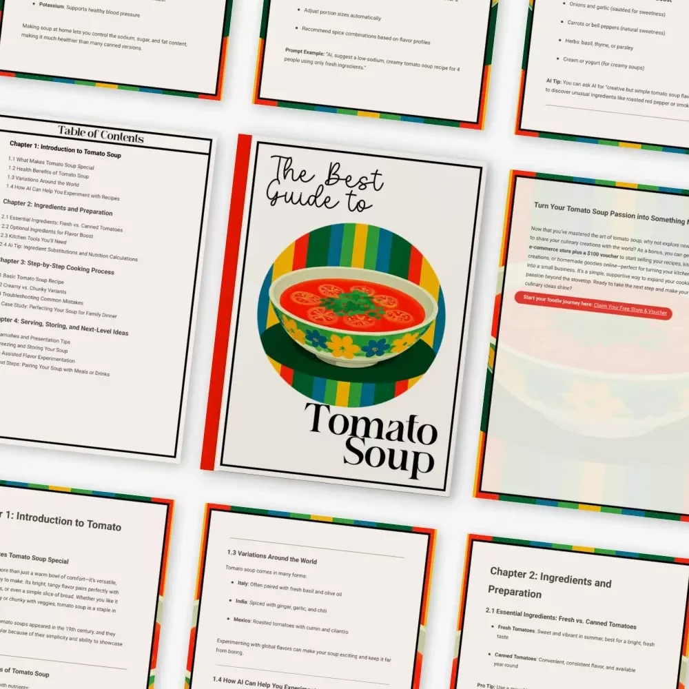 The Best Guide to Tomato Soup | Printable Digital Guide for Home Cooks | Instant Download Cooking eBook | tomato soup recipe Mastery for Beginners & Food Lovers