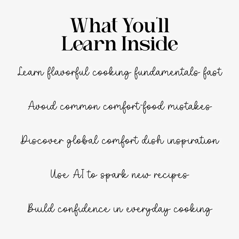 The Easy Comfort Food Collection | Printable comfort food recipe book Ebook | Cozy Digital Cookbook for Home Cooks