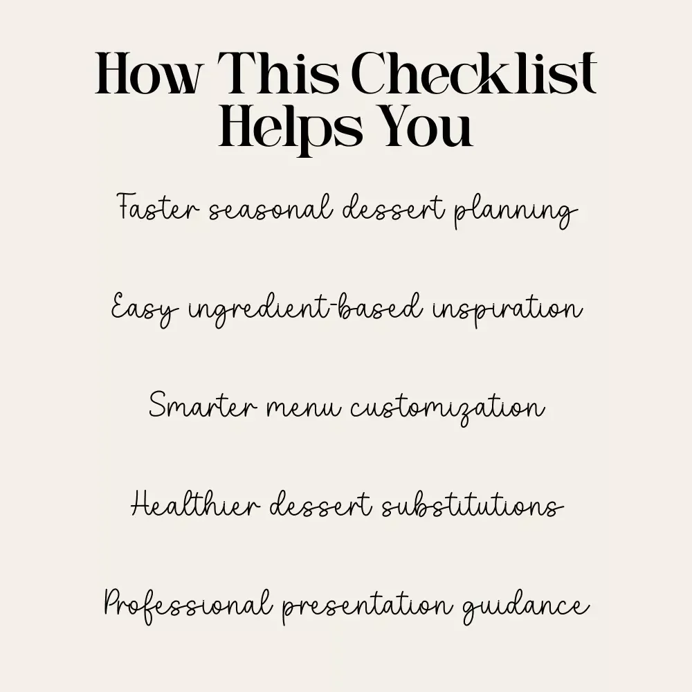 AI-Powered Seasonal Dessert Planning Checklist | Editable Digital Download | Holiday & Year-Round Dessert Planner | Tips for AI Seasonal Dessert Planning