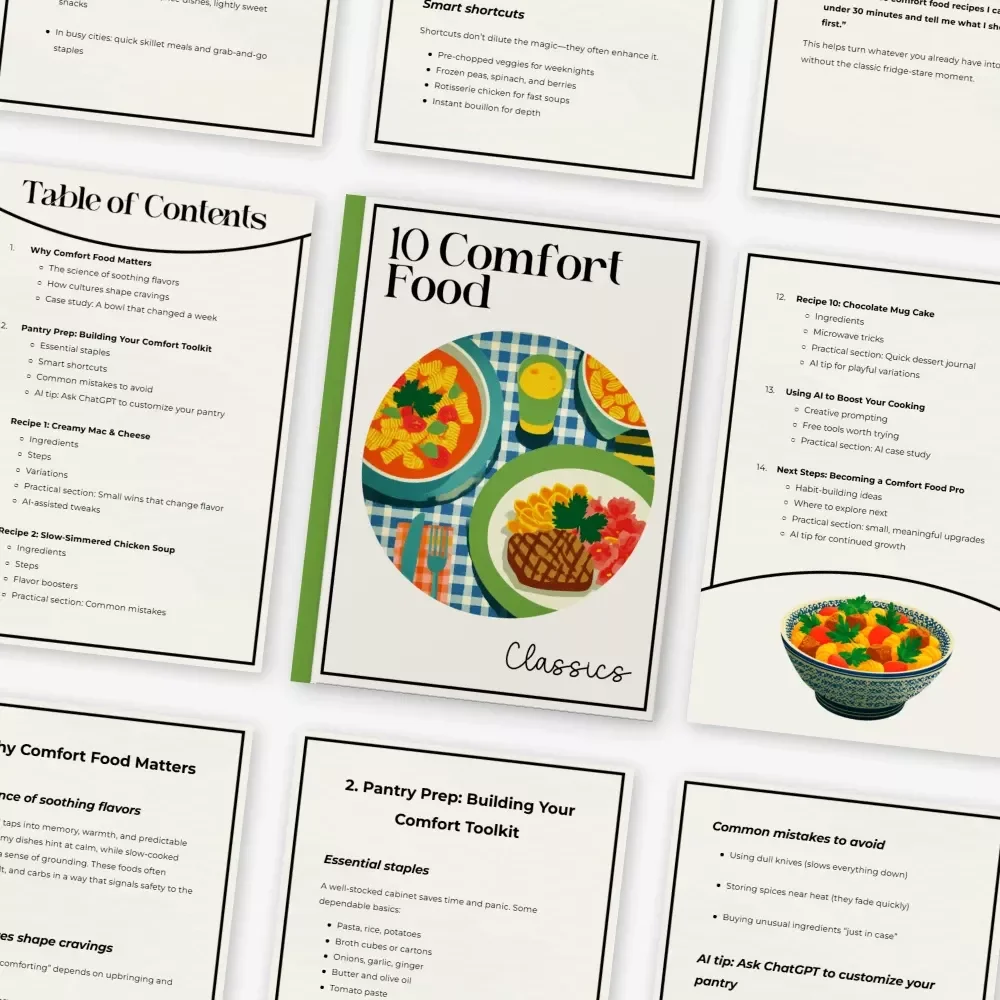 10 Comfort Food Classics | Cozy Kitchen Ebook for Home Cooks | Digital Download with the 10 best comfort food recipes | Comfort Food Guide & Pantry Prep Tips
