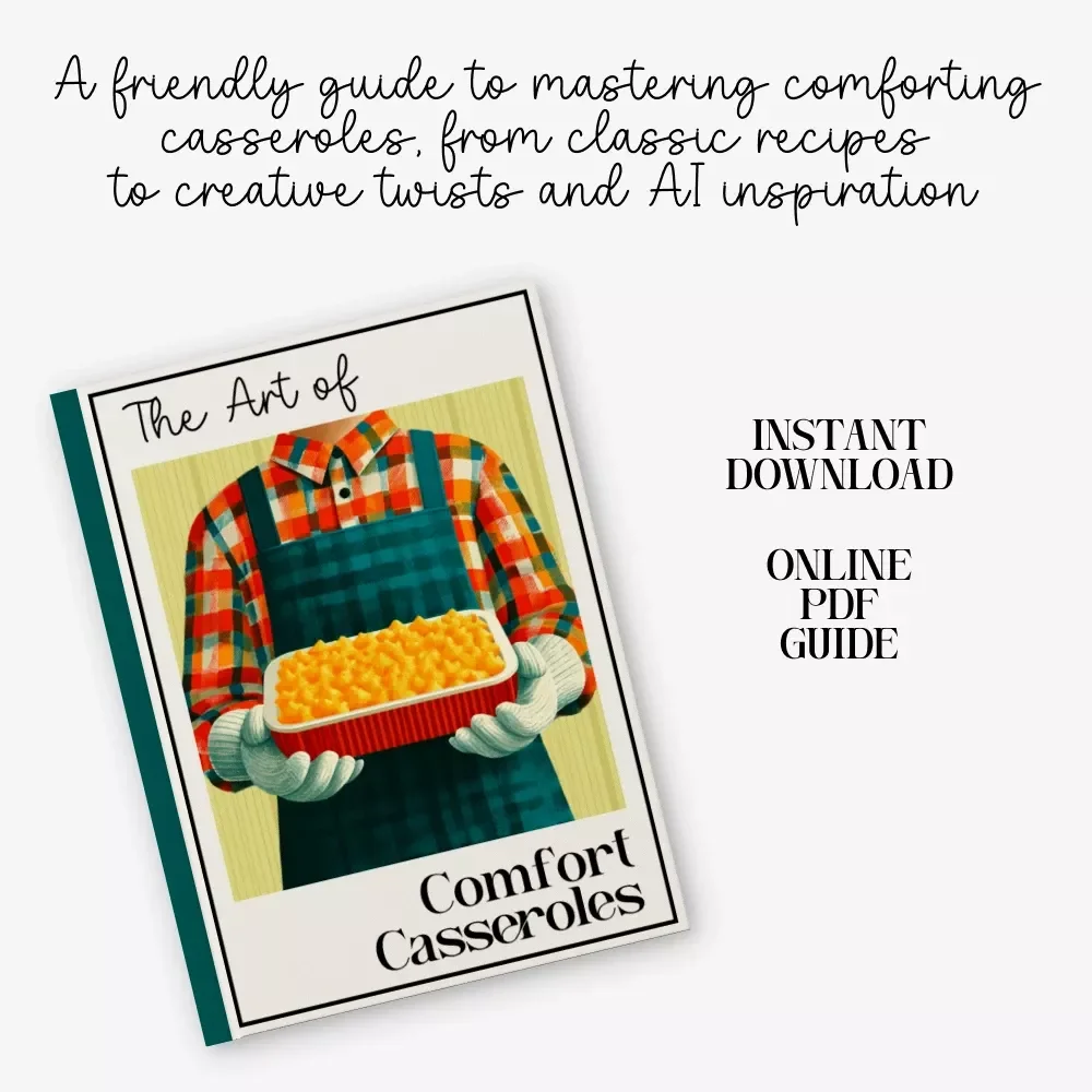 The Art of Comfort Casseroles | Cozy Recipe eBook for Home Cooks | Printable Comfort Casserole Recipes Guide, Meal Prep Inspiration & Beginner-Friendly Cooking Tips