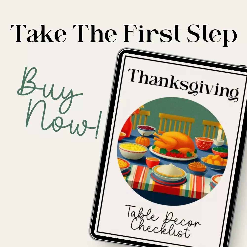 Thanksgiving Table Décor Checklist | Printable Holiday Checklist for Stunning thanksgiving table decorations | Festive Table Styling Guide (Digital Download)