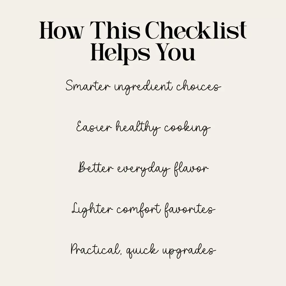 Healthy Comfort Food Swap Notes | Printable Checklist for Healthy Comfort Food Swaps | Digital Download Wellness Guide