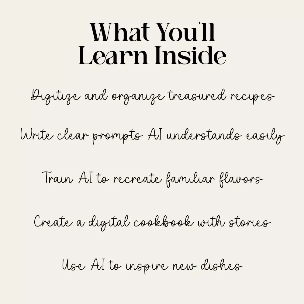 Training AI on Your Family Comfort Foods | How to Train AI on Family-Secret Comfort Food Recipes | Digital eBook for Preserving Heirloom Recipes and Modern Cooking Innovation