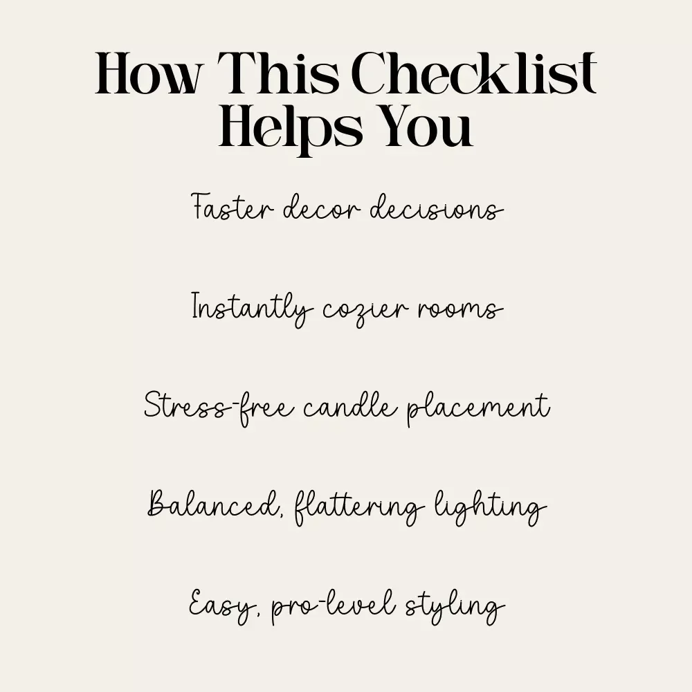 Candle & Lighting Décor Checklist | Tips for Candle and Lighting Decor, Digital Guide for Cozy, Romantic, and Magical Home Lighting