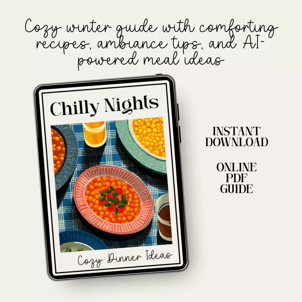 Cozy Dinner Ideas for Chilly Nights | Winter Comfort Food Guide | what to cook for a winter cozy dinner | Digital Download eBook