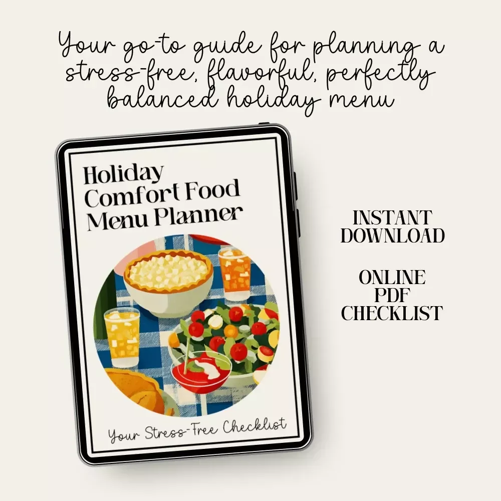Holiday Comfort Food Menu Planner – Cozy Entertaining Checklist for Stress-Free Gatherings | how to plan holiday comfort food menus | Printable Digital Download