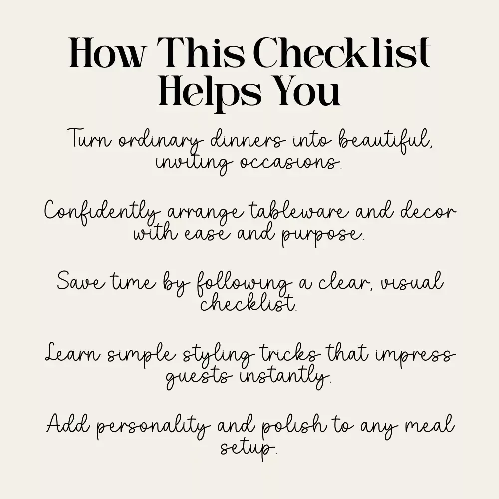 Table Magic: Checklist for a Picture-Perfect Spread | Elegant Entertaining Made Easy | Essential Tips for Setting a Dinner Table | Instant Digital Download