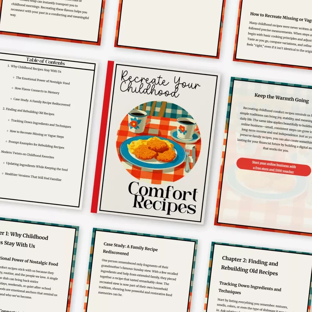 Recreate Your Childhood Comfort Recipes – Nostalgic Cooking eBook for Home Cooks | How to Recreate Childhood Comfort Recipes Guide for Memory-Inspired Meals