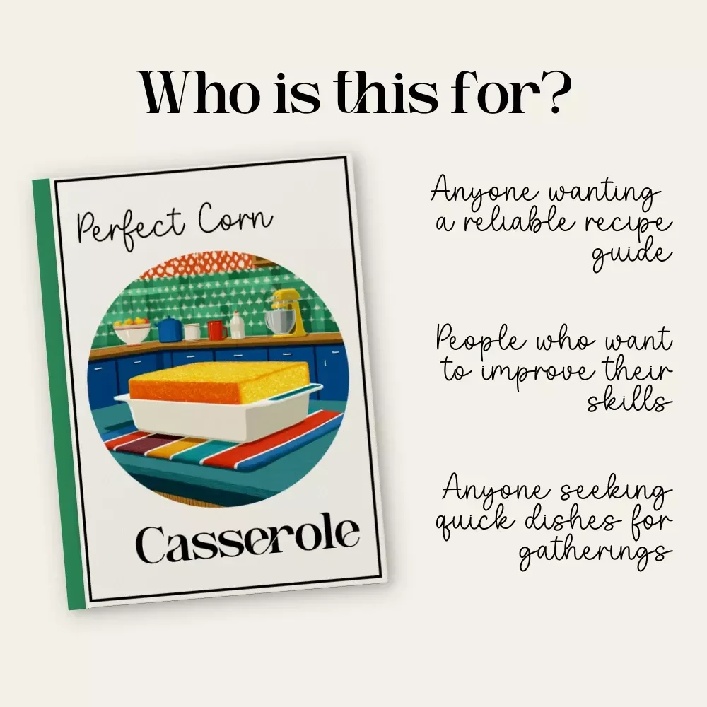 Perfect Corn Casserole | Printable Recipe Guide eBook | Digital Download Cooking Handbook for Beginners & Home Chefs | Cornbread Mix Comfort Food Tutorial