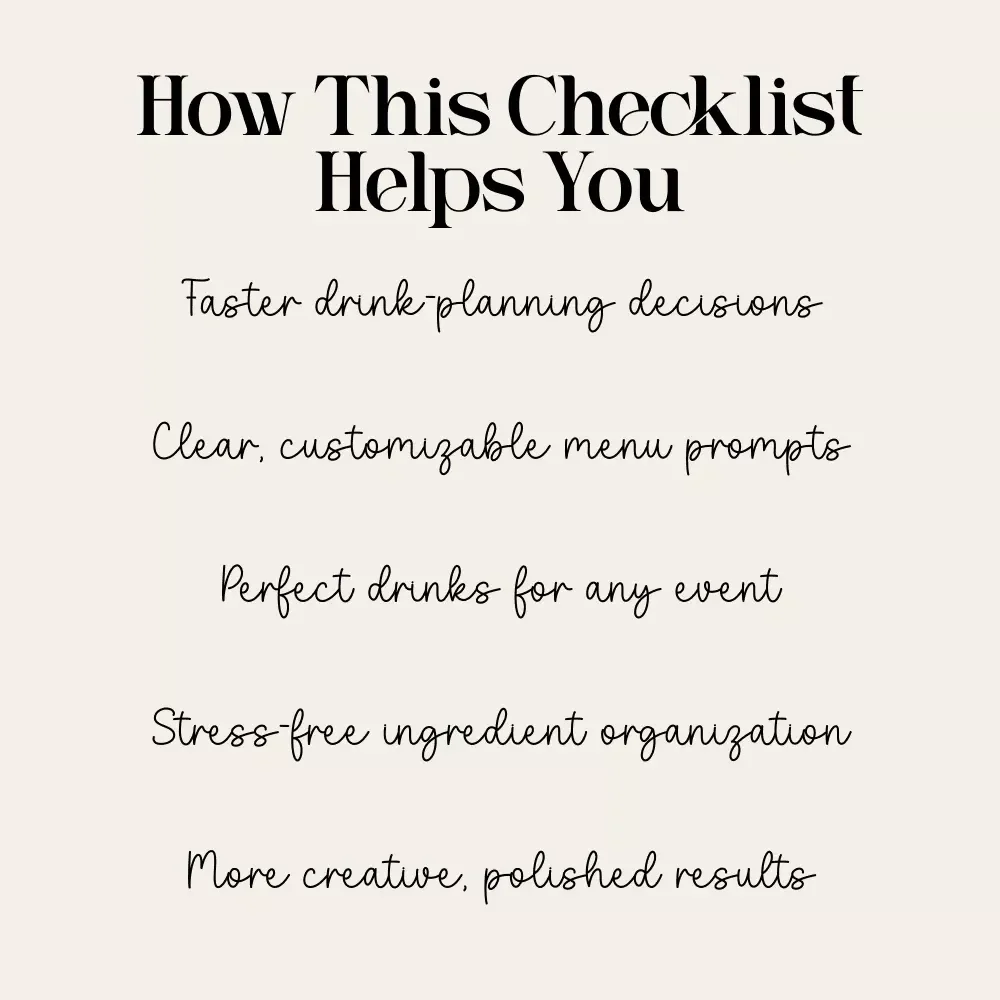 ChatGPT Drink Menu Planner Checklist | Digital Download | Event Beverage Guide | how to ask chatgpt to plan a drink menu | Party Drink Planning Checklist for Hosts & Creators