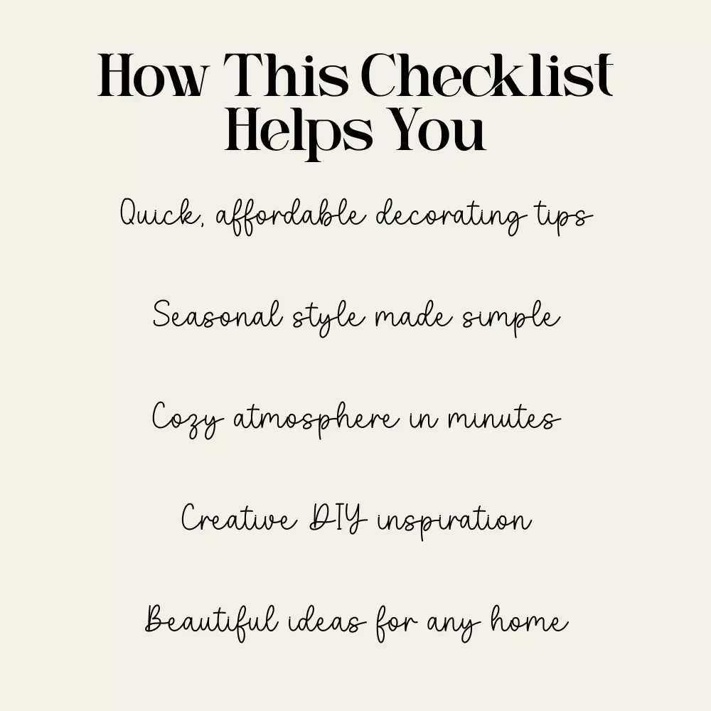 Fall Home Decoration Ideas – Printable Autumn Home Styling Checklist for Cozy Seasonal Décor | fall home decoration ideas Guide