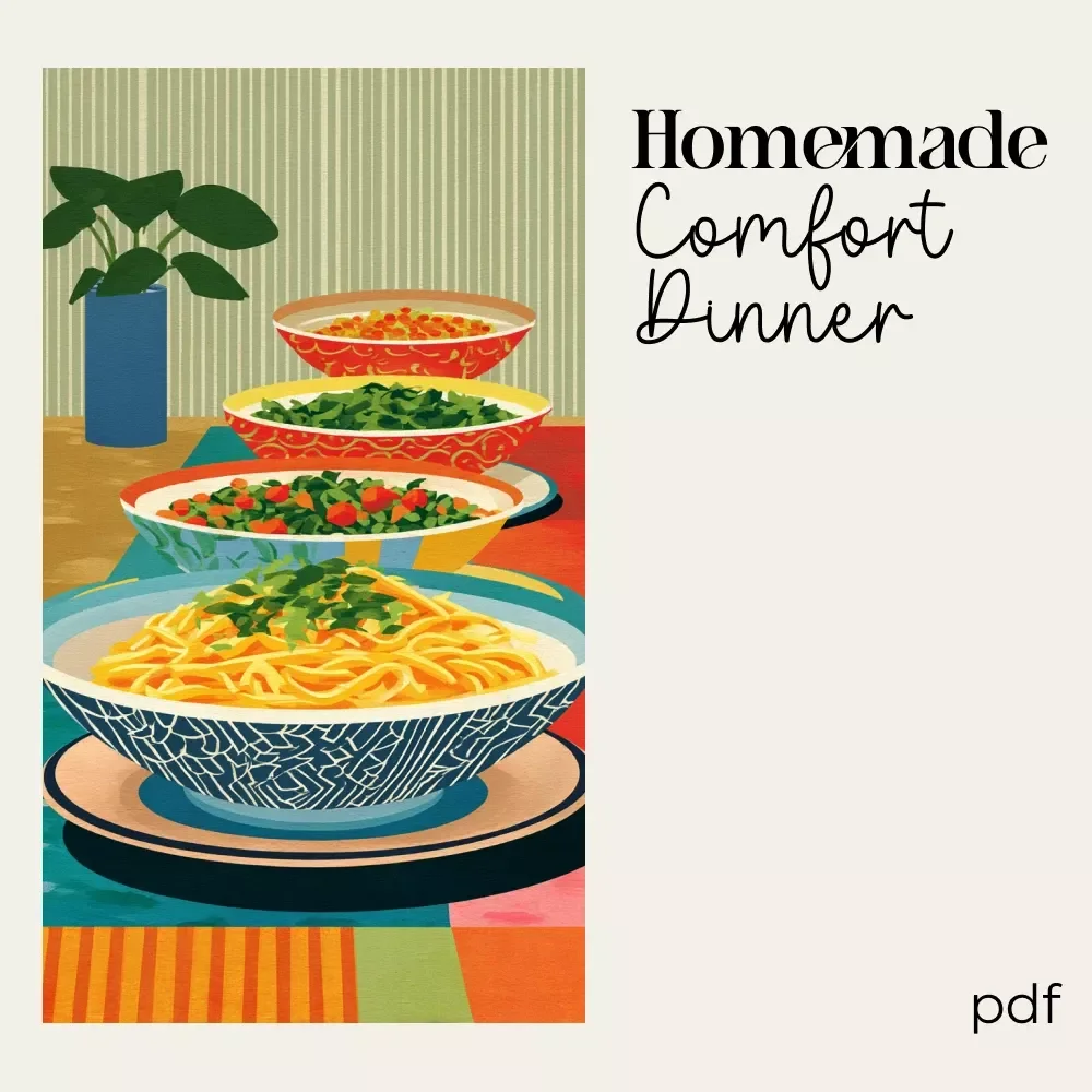 Homemade Comfort Dinner Checklist | Cozy Meal Planner Printable | Digital Download for Easy Weeknight Cooking | tips for homemade comfort dinners Guide Companion