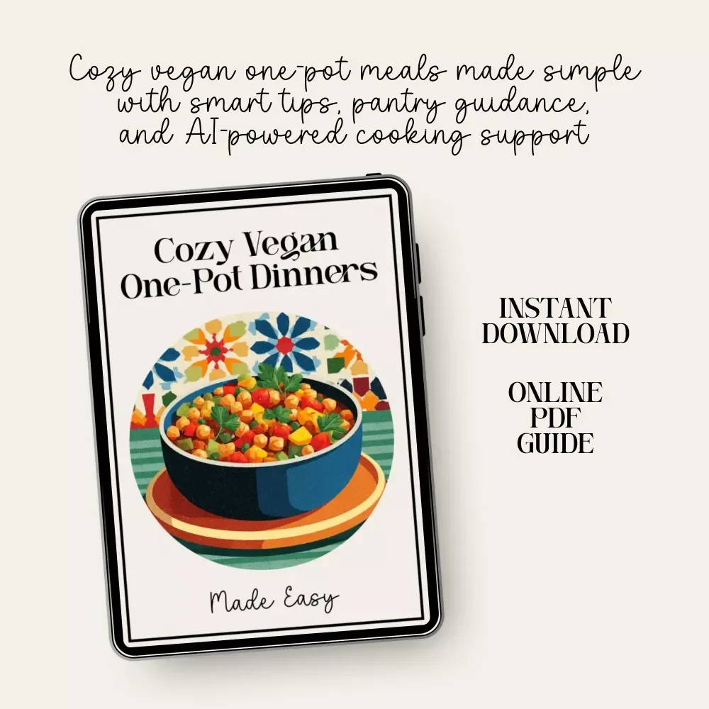 Cozy Vegan One-Pot Dinners Made Easy | Cozy Vegan One-Pot Dinners eBook | Simple Weeknight Recipes | Digital Download for Easy Plant-Based Cooking
