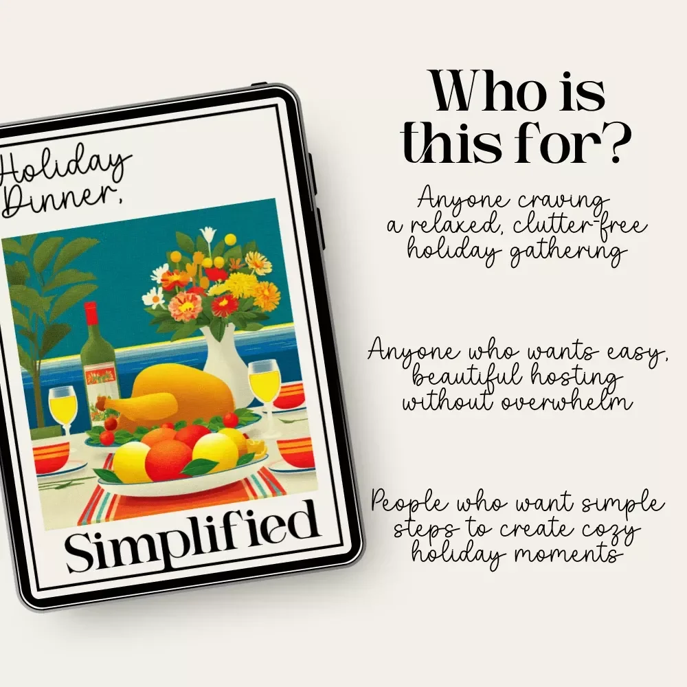 Holiday Dinner, Simplified – Minimalist Holiday Menu Checklist for Effortless Hosting | Perfect for Anyone Learning How to Plan a Minimalist Holiday Dinner Menu