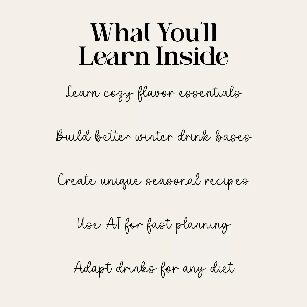 Warm Sips for Winter Nights | Cozy Drink Menu Guide for Creators, Cafés & Holiday Hosts | Digital Download for How to Build a Cozy Winter Drink Menu