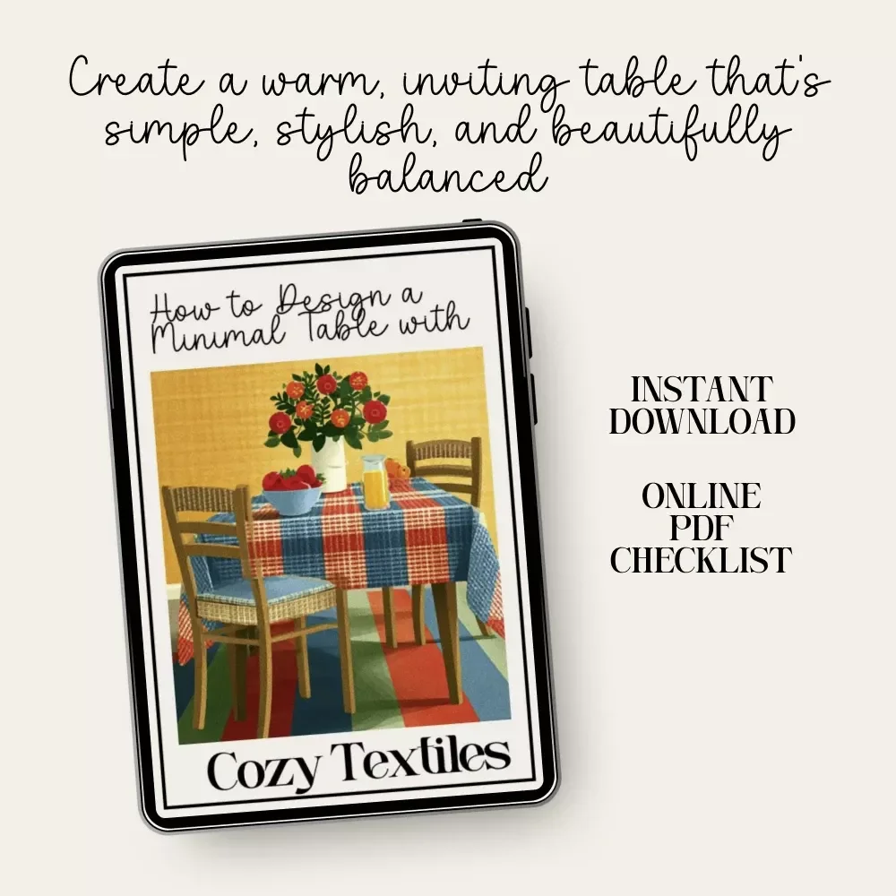 How to Design a Minimal Table with Cozy Textiles | Printable Home Styling Checklist for Minimalist Decor, Table Design & Cozy Texture Ideas