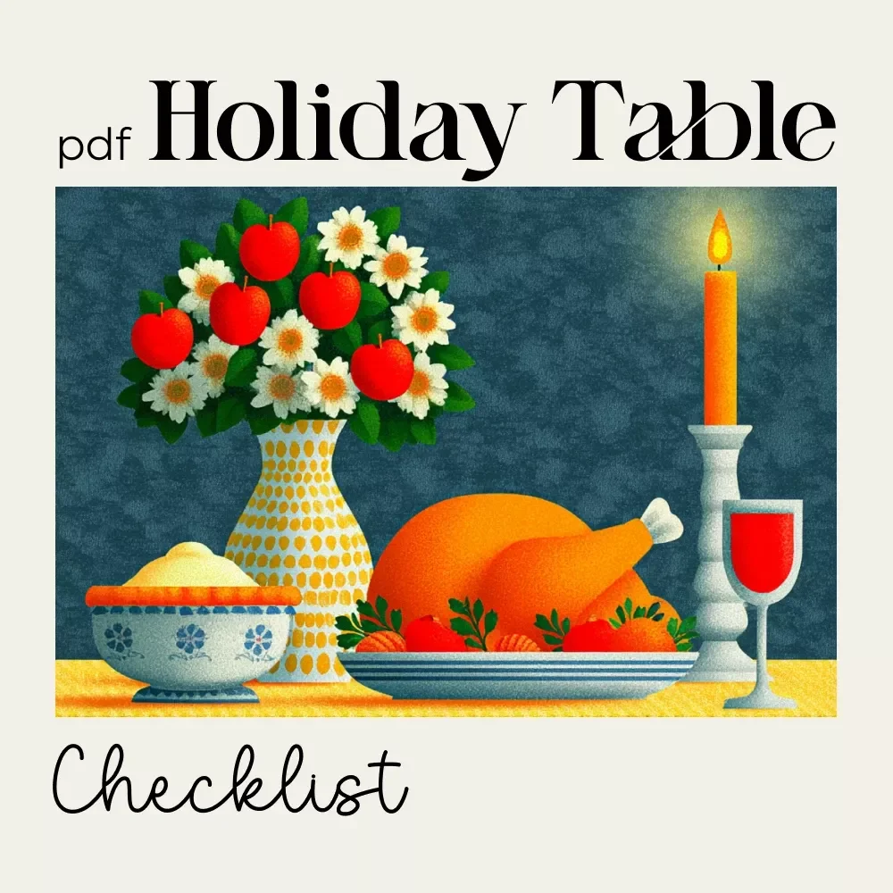The Ultimate Cozy Holiday Table Checklist | Printable Holiday Styling Guide for Entertaining | How to Style a Cozy Holiday Table Digital Download