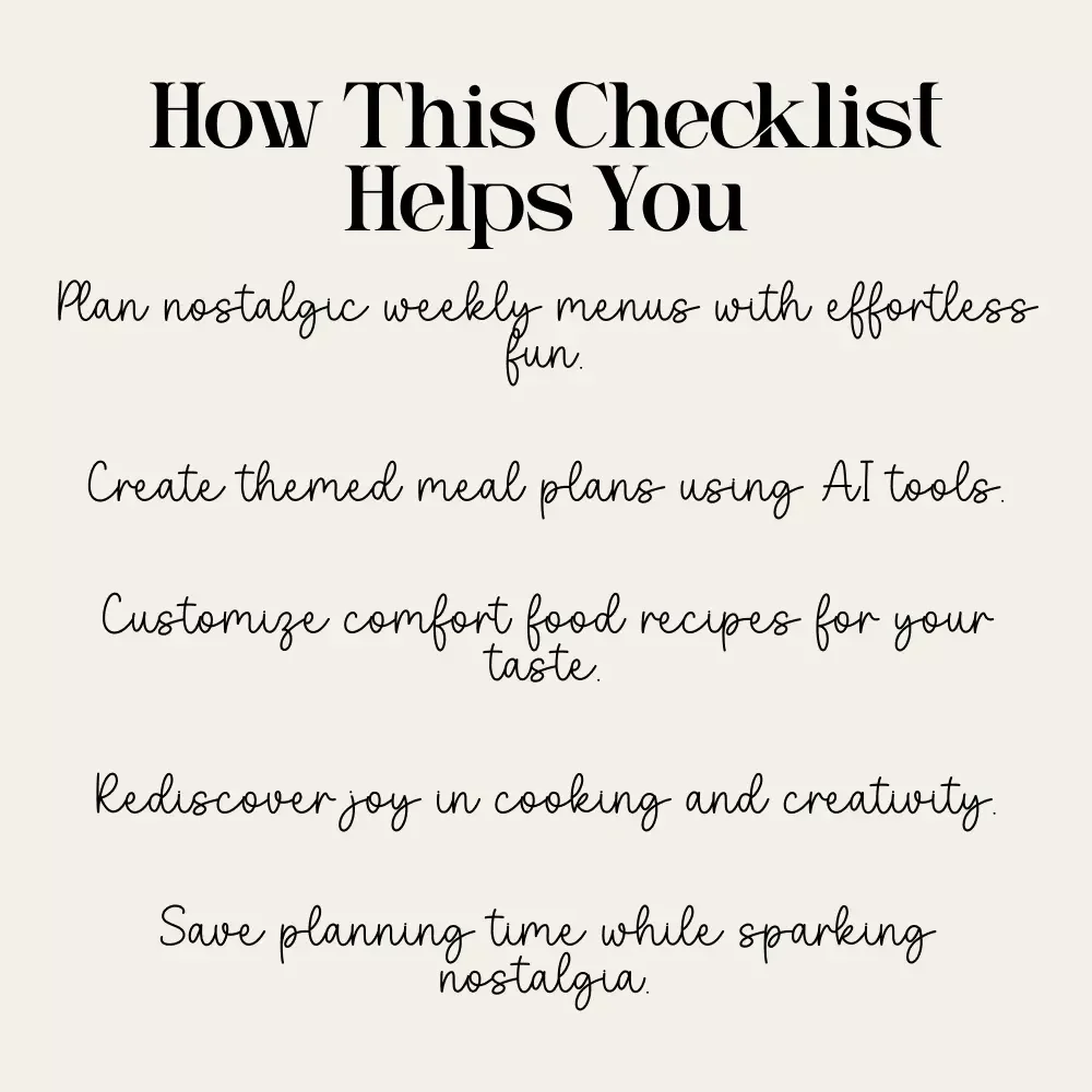 Your Healthy Comfortcore Meals on a Budget Checklist | Printable Healthy Comfortcore Meal Planning Guide for Easy, Cozy, and Affordable Eating