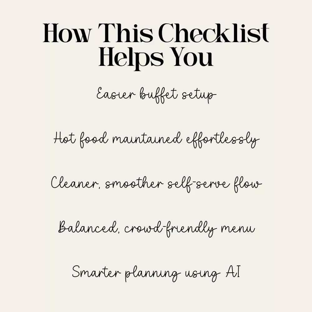 Serve Comfort Food Buffet-Style Like a Pro | Printable Checklist for Easy Hosting, Party Planning, & Tips for Serving Comfort Food Buffet Style
