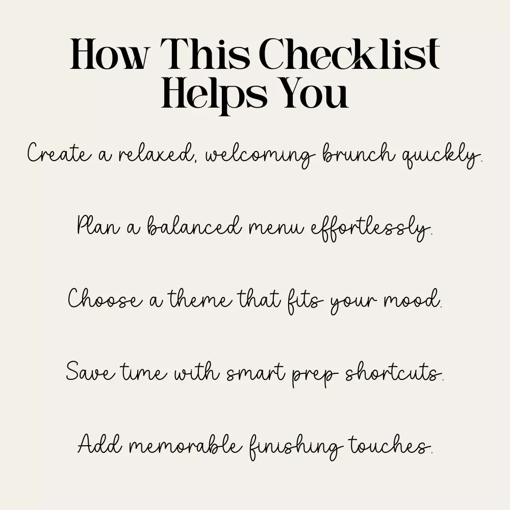 The Cozy Brunch Tips Checklist | Digital Download for Effortless Hosting | Simple, Stylish Tips for Cozy Brunch Ideas at Home