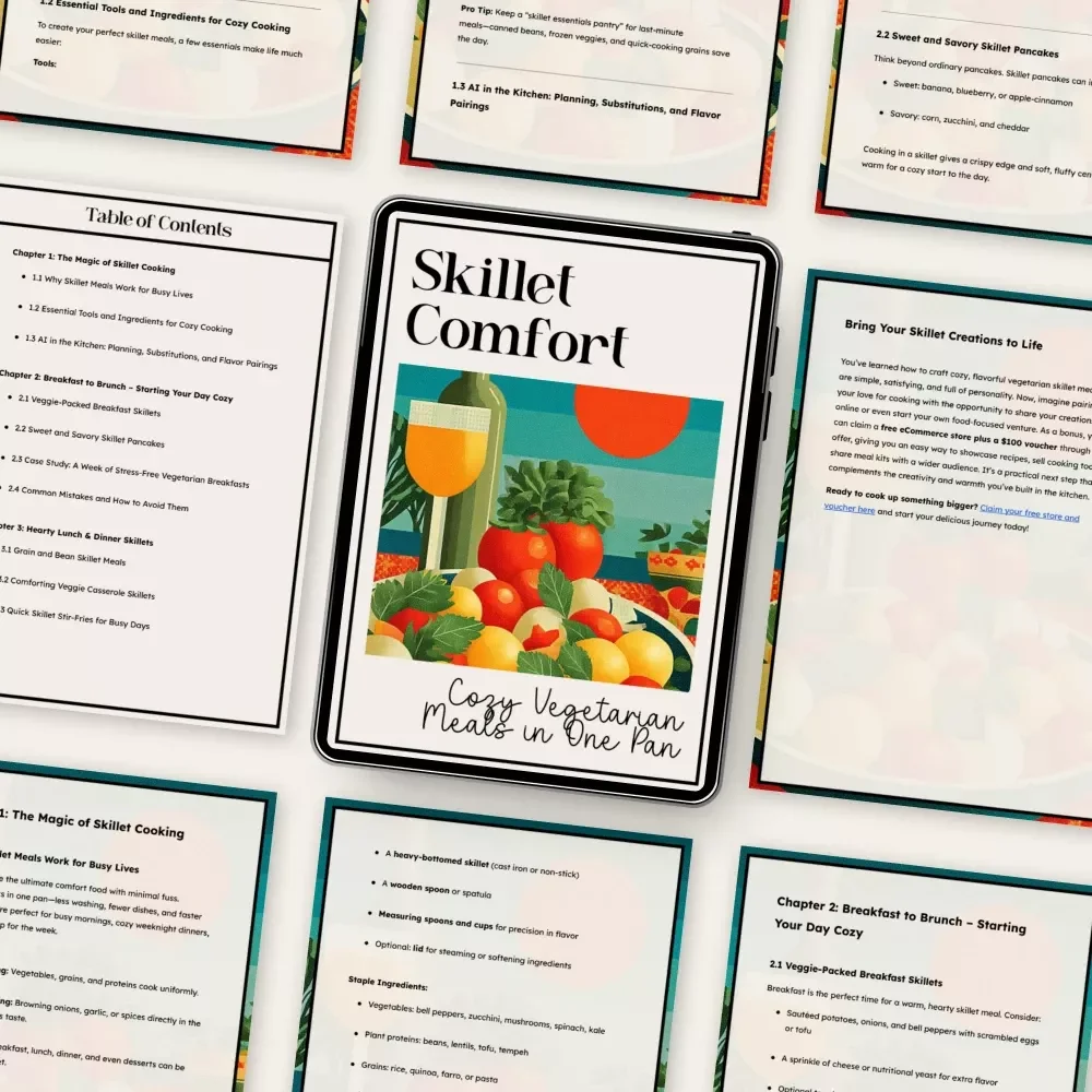 Skillet Comfort: Cozy Vegetarian Meals in One Pan | Cozy Vegetarian Skillet Meals Guide | Digital Download for Easy One-Pan Cooking