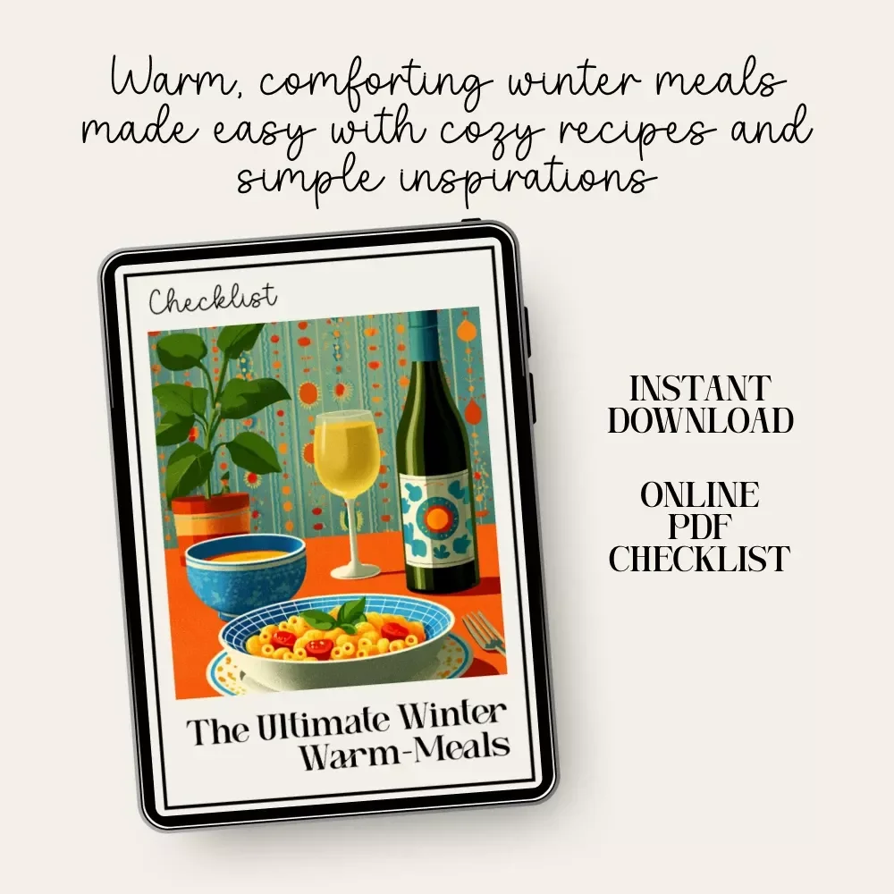 The Ultimate Winter Warm-Meals Checklist | Cozy Cooking Printable | Best Warm Meals for Winter | Digital Download Comfort-Food Guide