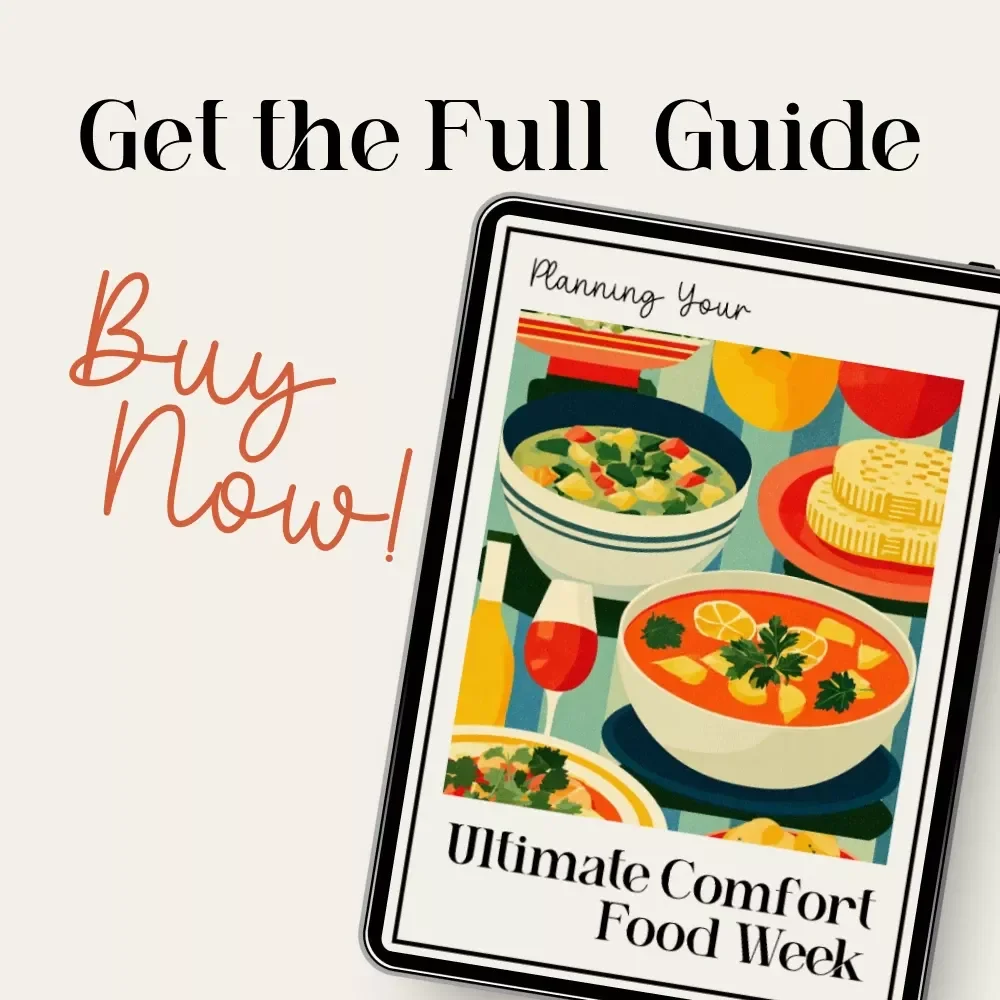 Planning Your Ultimate Comfort Food Week | Cozy Meal Prep Guide eBook for Food Lovers | Easy Menu Mapping & how to plan a comfort food week